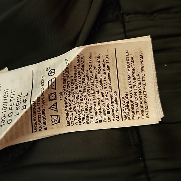 GAP Black Satin Sleeveless V-Neck Tie Waist Formal Jumpsuit Large Petite - Picture 12 of 13